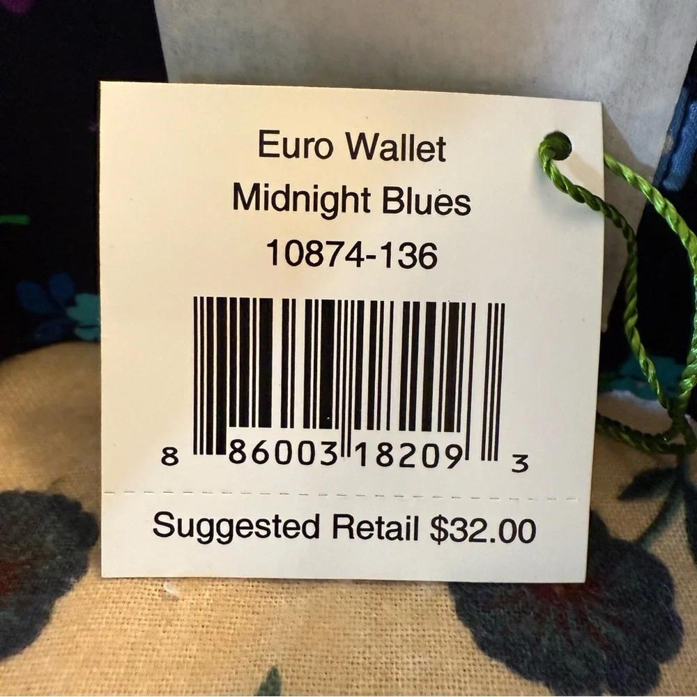 NWT Vera Bradley Euro Wallet in Midnight Blues Pattern - Picture 5 of 5